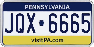 PA license plate JQX6665