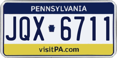 PA license plate JQX6711