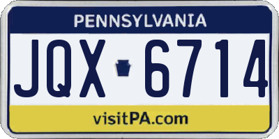 PA license plate JQX6714