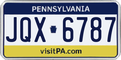 PA license plate JQX6787