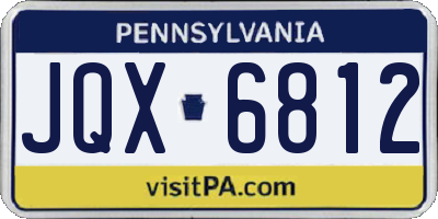 PA license plate JQX6812
