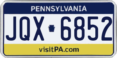PA license plate JQX6852