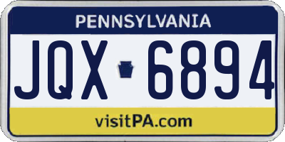 PA license plate JQX6894