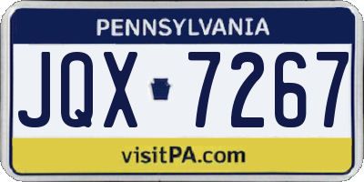 PA license plate JQX7267