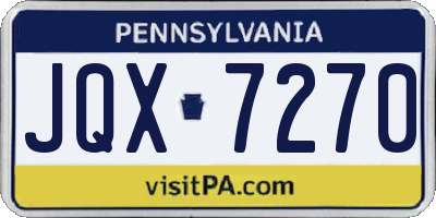 PA license plate JQX7270
