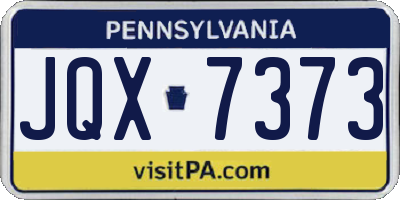 PA license plate JQX7373