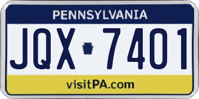PA license plate JQX7401