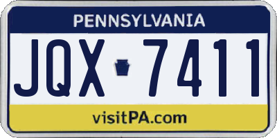 PA license plate JQX7411