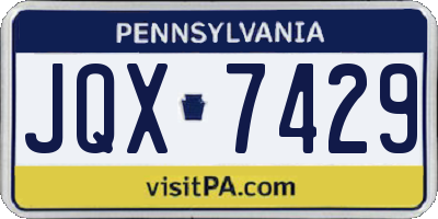 PA license plate JQX7429
