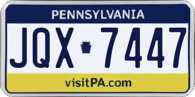 PA license plate JQX7447