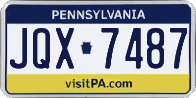 PA license plate JQX7487