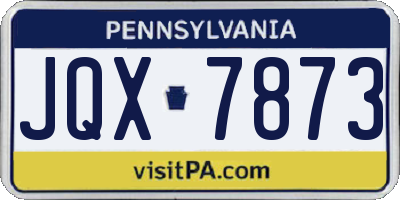 PA license plate JQX7873