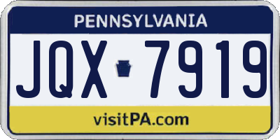 PA license plate JQX7919