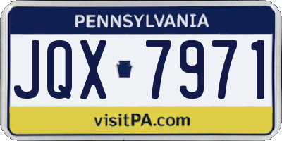 PA license plate JQX7971