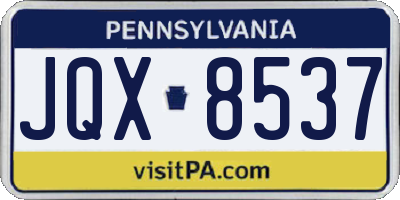 PA license plate JQX8537