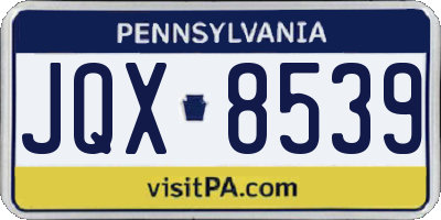 PA license plate JQX8539