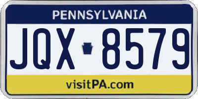PA license plate JQX8579