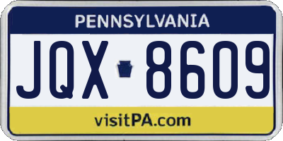 PA license plate JQX8609