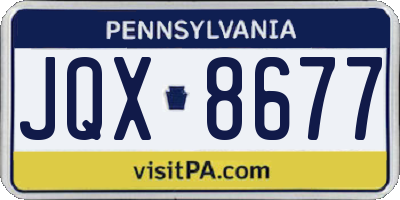 PA license plate JQX8677