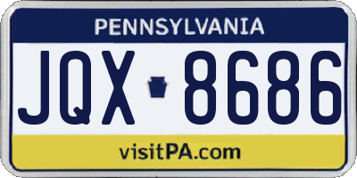 PA license plate JQX8686
