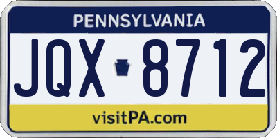 PA license plate JQX8712