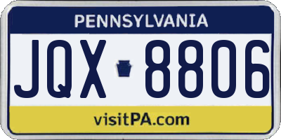 PA license plate JQX8806