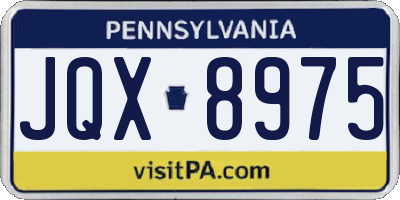 PA license plate JQX8975