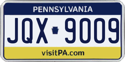 PA license plate JQX9009