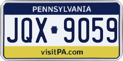 PA license plate JQX9059