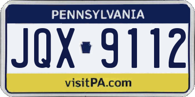 PA license plate JQX9112