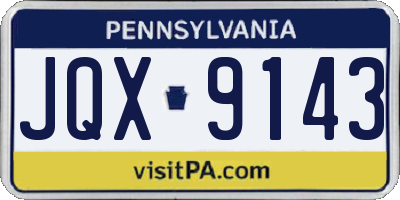 PA license plate JQX9143