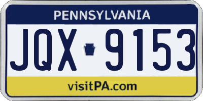 PA license plate JQX9153