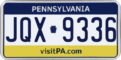 PA license plate JQX9336