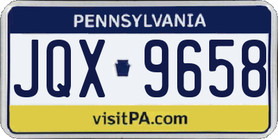 PA license plate JQX9658