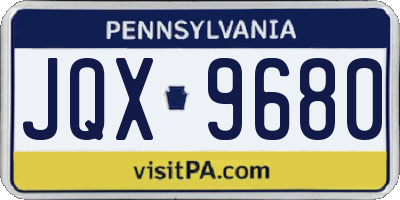 PA license plate JQX9680