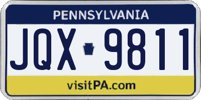 PA license plate JQX9811
