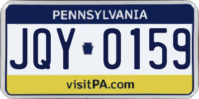 PA license plate JQY0159