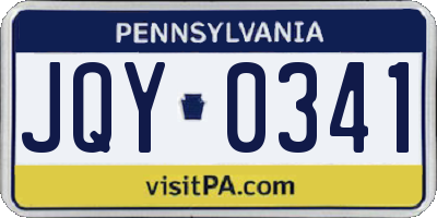 PA license plate JQY0341