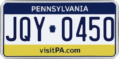 PA license plate JQY0450