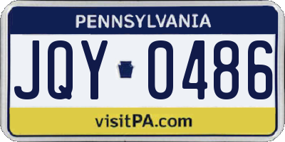 PA license plate JQY0486