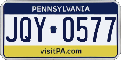 PA license plate JQY0577