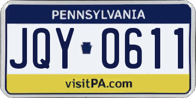 PA license plate JQY0611
