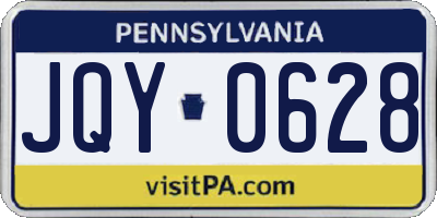 PA license plate JQY0628