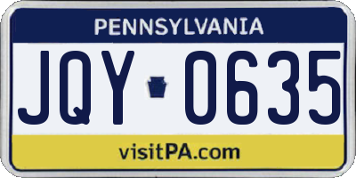 PA license plate JQY0635