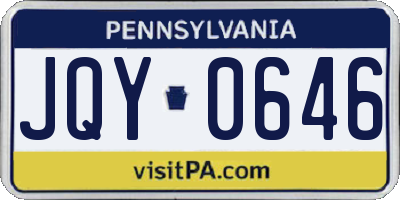 PA license plate JQY0646