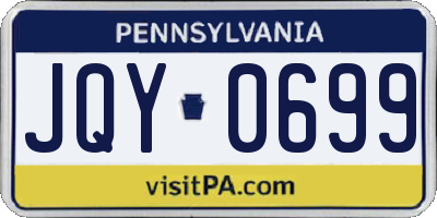 PA license plate JQY0699