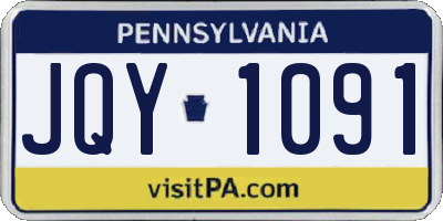 PA license plate JQY1091