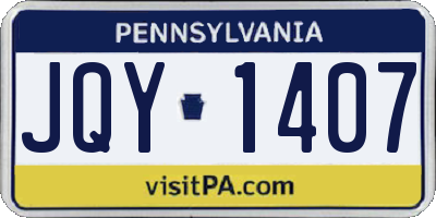 PA license plate JQY1407
