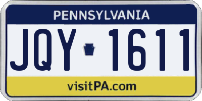 PA license plate JQY1611