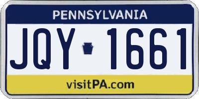 PA license plate JQY1661